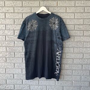 Y2K Affliction Cross Short Sleeve T-Shirt Size XL Goth Grunge Cyber